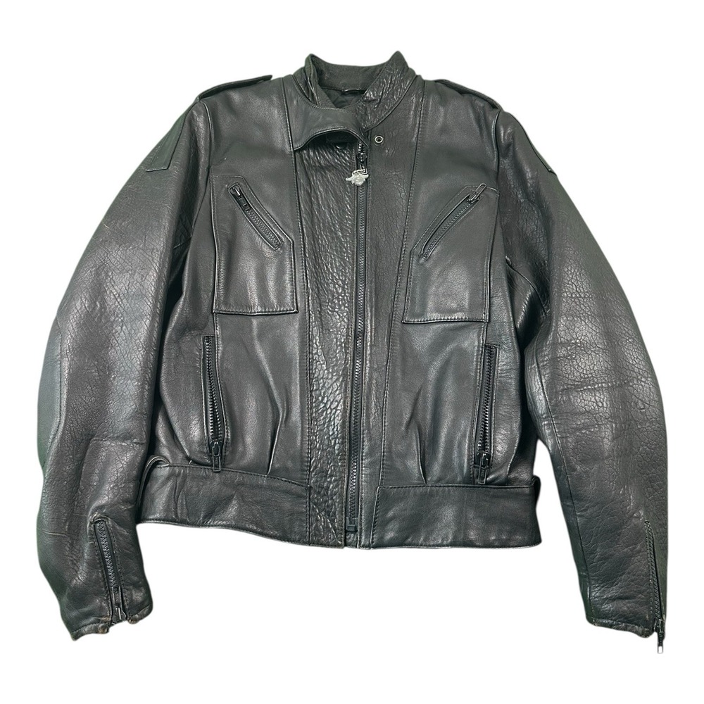 Hein Gericke Harley Davidson Black Leather Womens Riding Jacket 38
